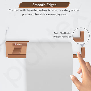 Plantex 304 Grade Stainless Steel Toilet Paper Roll Holder for Washroom/Tissue Paper Stand for Kitchen/Bathroom Accessories - Benz (Rose Gold)