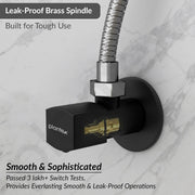 Plantex Single Lever Angle Valve for Bathroom with Brass Spindle/Angle Cock/Single Way Cock with Teflon Tap for Kitchen - Pack of 1 (Black)