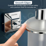 Plantex 304 Grade Stainless Steel Liquid Soap Dispenser/Shampoo Dispenser/Hand Wash Dispenser/Bathroom Accessories - Pack of 1, Squaro (Chrome)