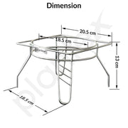 Plantex Heavy Stainless Steel Matka Stand/Pot Stand/Plant Pot Stand(21.5 x 21.5 x 14.5 cm, Silver-Chrome)