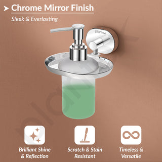 Plantex J4 Stainless Steel Liquid Soap Dispenser/Shampoo Dispenser for Wash Basin/Hand Wash Dispenser Wall Mounted/Bathroom Accessories (Chrome Finish) Onix