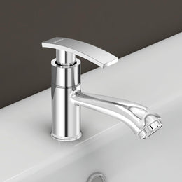 Plantex Long Neck Pillar Tap for Wash Basin with Brass Spindle/Wash Basin Taps for Home/Single Lever Water Tap with Teflon Tape/Bathroom Taps(Samar-Chrome)