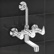 Plantex Pure Brass Wall Mixer for Bathroom 2 in 1 with L-Bend Provision for Overhead Shower/Mixer Tap for Bathroom -7 Year Warranty by Plantex -(Pac-1818-Chrome)