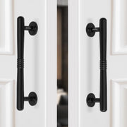 Plantex 8 Inch Pull-Push Door Handle/Stainless Steel Main Door Handle/3 Years Warranty Pack of 2 (S-142, Black)
