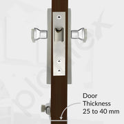 Plantex Heavy Duty Door Lock ÃƒÂ¢Ã¢â€šÂ¬Ã¢â‚¬Å“ Bathroom Door Lock/Mortise 8inch Keyless Plate Handle Set for Home/Bathroom/Store Room/Balcony/Office with Baby Latch (8116, Satin Steel and Chrome)