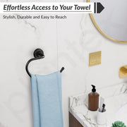 Plantex 304 Grade Stainless Steel Round Napkin Holder for washbasin/Hand Towel Holder/Napkin Ring for Bathroom/Bathroom Accessories - Daizy (Black)