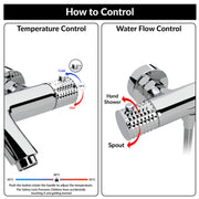 Plantex Pure Brass 2in1 Wall Mixer/Hot & Cold Water Tap with Hand Shower - Pack of 1 (Chrome)