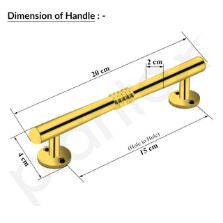 Plantex Main Door Handle/8 Inch Handle for Main Door/Pull-Push Handle for Door - Pack of 2 (S-142, Gold)