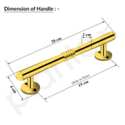 Plantex Main Door Handle/8 Inch Handle for Main Door/Pull-Push Handle for Door - Pack of 2 (S-142, Gold)