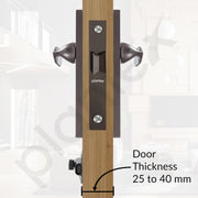 Plantex Heavy Duty Door Lock ÃƒÂ¢Ã¢â€šÂ¬Ã¢â‚¬Å“ Bathroom Door Lock/Mortise 8inch Keyless Plate Handle Set for Home/Bathroom/Store Room/Balcony/Office with Baby Latch (8106, Satin Black)