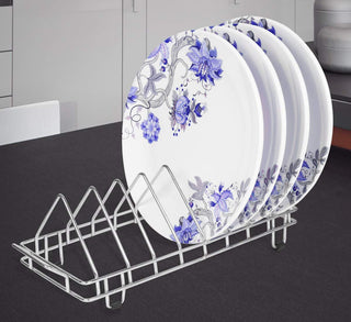 Plantex Plate Stand|Dish Stand Kitchen|Plate Rack for Kitchen|thali Organiser for Kitchen|Kitchen Plate Stand|Steel Plate Rack for Kitchen|Plate Organiser - (Chrome)