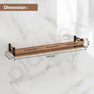Plantex Stainless Steel Shelf for Bathroom/Multipurose Bathroom Shelf/Stand/Rack/Bathroom Organiser (18 x 5 Inch, PVD Rose Gold)