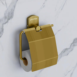 Plantex 304 Stainless Steel Tissue Paper Roll Holder for Bathroom/Toilet Paper Stand for Washroom/Toilet Paper Holder for Bathroom Accessories - Parv (Brass Antique)