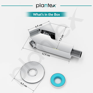 Plantex Pure Brass PRI-301 Water Tap for Bathroom with Water-Saving Technology Tap/Wall Mount Bib Tap with Wall Flange & Teflon Tape-7 Year Warranty (Chrome Finish)