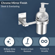 Plantex 304 Grade Stainless Steel Wash Basin Hand Wash Holder and Dispenser for Liquid Soap for Bathroom Accessories - Senso (Chrome)