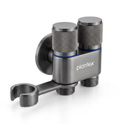 Plantex 2 Way Angle Cock/Stainless Steel Double Outlet Water Valve/Bathroom & Kitchen Tap Connector/Water Faucet - Pack of 1 (Grey, APS-N-9)