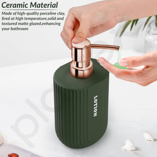 Plantex Ceramic Bathroom Set - Soap Holder for Bathroom/Liquid Soap Dispenser/Tumbler Holder/Toothbrush Holder - 3 Pcs Set