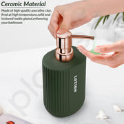 Plantex Ceramic Bathroom Set - Soap Holder for Bathroom/Liquid Soap Dispenser/Tumbler Holder/Toothbrush Holder - 3 Pcs Set