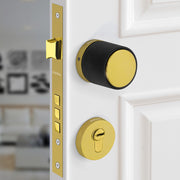 Plantex Main Door Mortise Lock/Brass Heavy Duty Door Knob Lock/Pull Handle Set for Home/Office - Door Accessories (Gold - Black)