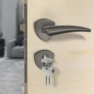 Plantex Door Lock-Fully Brass Main Door Lock with 4 Keys/Mortise Door Lock for Home/Office/Hotel (Sumer-3059, Black Matt)