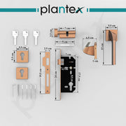 Plantex Premium Door Lock with 3 Years of Warranty/Main Door Lock for Home/Mortise Lock for Door - Main Door Lock Set (7090- PVD Choco & Satin Black Matt)