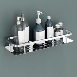 Plantex 304 Grade Stainless Steel Bathroom Shelf for Wall/Storage Shelves for Kitchen/Wall Mounted Bathroom Organizer -(15X5 Inches Chrome Finish)