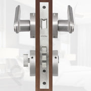 Plantex Main Door Lock/Mortise Lock for Door with 3 Years of Warranty - Robust Door Lock for Home with Brass Lock Body & Cylinder(Satin & Black Finish)