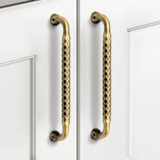 Plantex Cabinet Handle/Kitchen Cabinet Door Handle/Wardrobe/224 mm Cupboard Handle/Door Pull-Push Handle for Home/Office - Pack of 2 (Brass Antique)