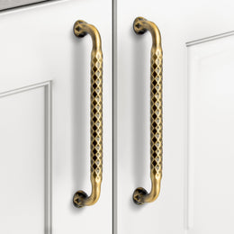 Plantex Cabinet Handle/Kitchen Cabinet Door Handle/Wardrobe/224 mm Cupboard Handle/Door Pull-Push Handle for Home/Office - Pack of 2 (Brass Antique)