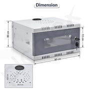 Plantex CCTV/DVR Cabinet Box/Network Rack/NVR - Server Rack/CCTV Camera Box with Lock/dvr box for cctv - (30D x 30W x 15H) - 1U - Transparent Glass Door Cabinet - (Metal)