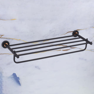 Plantex Brass with 304 Grade Stainless Steel Towel Hanger for Bathroom/Towel Rack/Towel Holder/Bathroom Accessories - RDAB (Black)