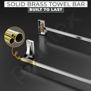 Plantex Towel Rod for Bathroom/Pure Brass Towel Hanger/24in Towel Holder/Bathroom Accessories - Pack of 1 (APS-RTO-01, Chrome)
