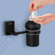 Plantex 304 Grade Stainless Steel Wash Basin Hand Wash Holder and Dispenser for Liquid Soap for Bathroom Accessories - Senso (Black)