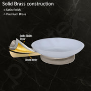 Plantex Smero Pure Brass Soap Holder for Bathroom and Kitchen/Soap Stand/Soap Dish/Soap Case/Bathroom Accessories - Effect (Satin Matt)