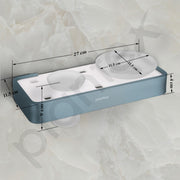 Plantex Aluminium and Acrylic Soap Holder with Tumbler Holder/Soap Dish with Toothbrush Holder for Bathroom/Soap Stand/Toothpaste Holder - (Grey and Milky White)