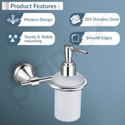 Plantex 304 Grade Stainless Steel Hand Wash Holder/Wall Soap/Shampoo Dispenser for Washbasin/Bathroom Accessories - Niko (Chrome)