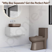 Plantex Ceramic One Piece Commode with Washbasin/Rimless Western Toilet/Bathroom Wash Basin/S Trap Commode for Bathroom - (Choco)