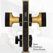 Plantex Heavy Duty Door Lock/Main Door Mortise Lock Handle/Handle Set for Home/Office/Door Accessories (Black, Gold)