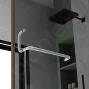 Plantex Shower Door Handle/Stainless Steel Towel Bar Combination/Towel Holder for Glass Shower Door and Bath Door Pull Handle - Pack of 1 (Satin)