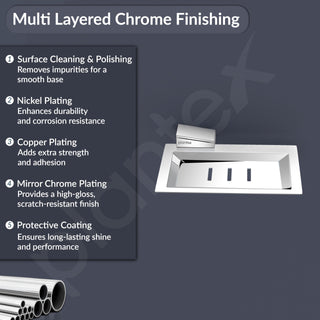 Plantex Smero Pure Brass Soap Holder for Bathroom and Kitchen/Soap Stand/Soap Dish/Soap Case/Bathroom Accessories - Arrete (Chrome)