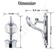 Plantex Aluminium Curtain Holder/Diamond Shaped Curtain Brackets/Curtains Rod Holder (Chrome - 4 Pair)