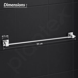 Plantex 304 Grade Stainless Steel 24 inchTowel Hanger/Holder for Bathroom/Single Towel Rod/Towel Bar/Towel Stand/Bathroom Accessories - Splash (Chrome)
