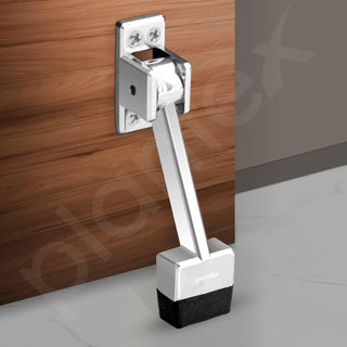 Plantex Door Stopper for Home/Stopper for Doors with Rubber Grip/Gate Stopper for Home - (5 Inch,Pack of 6) Silver Chrome