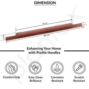 Plantex Profile Handle for Kitchen Cabinet/34 Inch Alluminium Drawer Profile Handle/Wardrobe Pull Handle for Home/Office/Hotel - Pack of 5 (Rose Gold)