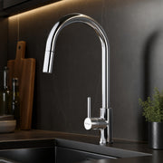 Plantex 304 Stainless Steel Pull-Down Kitchen Sink Tap/Sink Tap for Kitchen Basin with 360⁰ Swivel Spout/Kitchen Sink Faucet - (1062, Chrome)