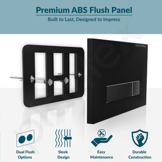 Plantex Flush Plate/Dual Flush Plate for Toilet/Mechanical Dual-Flush Plate/Water-Saving Technology – Pack of 1 (4519, Black)