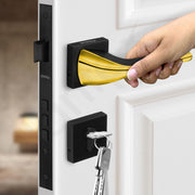 Plantex Heavy Duty Door Lock/Main Door Mortise Lock Handle/Handle Set for Home/Office - Door Accessories- (APS-PT-009- Black - Gold)