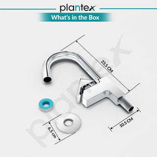 Plantex Pure Brass Sink Tap for Kitchen with 360° Swivel Spout/Kitchen Sink Tap with Water Saving Aerator-7 Year Warranty (PRI-312-Chrome)