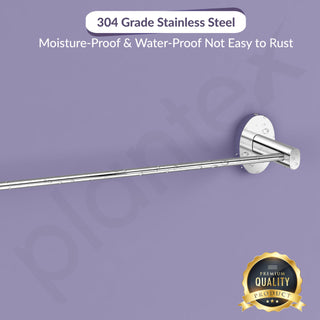 Plantex 304 Grade Stainless Steel 24 Inch Single Towel Rod/Towel Holder for Bathroom/Towel Bar/Hanger/Stand/Bathroom Accessories - Olive (Chrome)
