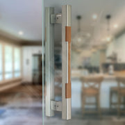 Plantex Main Door Handle/15 Inch Main Door Handle/Glass Door Handle/Wooden Door Handle/Pull-Push Door Handle/Door Accessories - Pack of 1 (S-605-Satin and Wood) - 3 Years Warranty